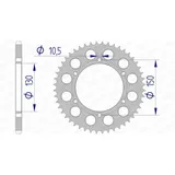 AFAM Aluminiumritzel hinten 13604 - 520 für Yamaha FZ8N, FZR600GENESIS, FZS600FAZER 13604-46