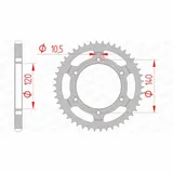 AFAM Steel Standard Rear Sprocket 14507 - 525 for Suzuki GSX-R600, GSX-R750 14507-45