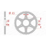 AFAM Standard Stahlritzel hinten 146100 - 420 für Malaguti DRAKON50