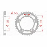 AFAM Standard Stahlritzel hinten 14911 - 530 für Suzuki GSX1400