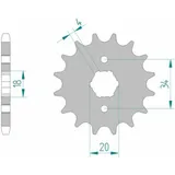 AFAM Steel Standard Front Sprocket 20200 - 428 for Honda, Daelim, Derbi 20200-16