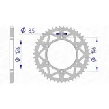 AFAM Aluminiumritzel hinten 15203 - 520 für Suzuki DR250, DR350, DR-Z250 15203N-49
