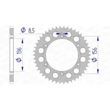 AFAM Aluminium Rear Sprocket 15206 - 520 for Husqvarna, Sherco, for: Gas Gas 15206N-44