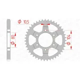 AFAM Steel Standard Rear Sprocket 16610 - 525 for Kawasaki NINJAZX-10R, NINJAZX-10R, NINJAZX-10RR 16610-43