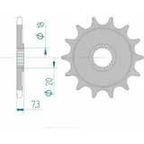 AFAM Steel Standard Front Sprocket 20206 - 520 for HM CRE125, CRE125SM for: Honda CR125R 20206-14