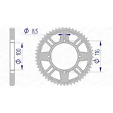 AFAM Aluminiumritzel hinten 17105428 für Kawasaki KX100, KX80, KX85 Suzuki RM100
