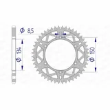 AFAM Aluminium Ultra-Light Self-Cleaning Rear Sprocket 17206520 for Kawasaki KDX200, KDX220, KDX250 Suzuki RM-Z250 17206+48