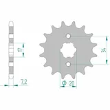AFAM Steel Standard Front Sprocket 20209 - 428 for Honda, Rieju, Derbi 20209-18 AFAM Steel Standard Front Sprocket 20209 - 428 for Honda, Rieju, Derbi 20209-18