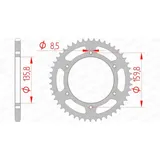 AFAM Standard Stahlritzel hinten 35304 - 520 für BMW, Aprilia, Beta 35304-44