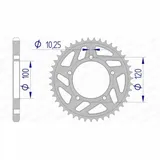AFAM Aluminiumritzel hinten 36802 - 525 für Aprilia RSV1000, RSV4 36802-43
