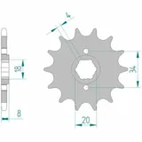 AFAM Standard Stahlritzel vorne 20306 - 520 für Honda XL350R, XR350R AFAM Standard Stahlritzel vorne 20306 - 520 für Honda XL350R, XR350R