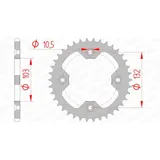 AFAM Standard Stahlritzel hinten 71305 - 520 71305-38