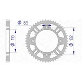 AFAM Aluminiumritzel hinten 72102 - 428 für KTM 105SX, 85SX Husqvarna TC85 72102N-49