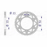 AFAM Aluminiumritzel hinten 72304 - 520 für KTM, Husqvarna, Husaberg 72304N-47