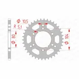 AFAM Standard Stahlritzel hinten 98300 - 520 für Polaris SCRAMBLER400, SCRAMBLER500, SPORT400 98300-38