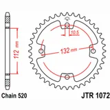 JT SPROCKETS Standard Stahlritzel hinten 1072 - 520 für Kymco KXR250, MAXXER300, MXU250