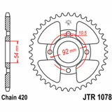 JT SPROCKETS Steel Standard Rear Sprocket 1078 - 420 for MBK X-POWER Yamaha TZR50