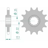 AFAM Steel Standard Front Sprocket 20405 - 525 for Honda CB500, CB500S, CBF500 20405-15 AFAM Steel Standard Front Sprocket 20405 - 525 for Honda CB500, CB500S, CBF500 20405-15