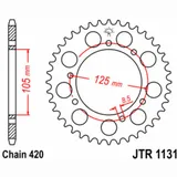 JT SPROCKETS Steel Standard Rear Sprocket 1131 - 420 for Rieju, Peugeot, Aprilia