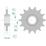 AFAM Steel Standard Front Sprocket 20407 - 520 for Honda CB500F, CB500X, CBR500R AFAM Steel Standard Front Sprocket 20407 - 520 for Honda CB500F, CB500X, CBR500R