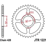 JT SPROCKETS Steel Standard Rear Sprocket 1221 - 428 for Honda CB125F, CBR125R