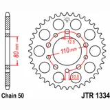 JT SPROCKETS Steel Standard Rear Sprocket 1334 - 530 for Honda CB1000F, CB1100, CB750 JTR1334.45