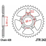 JT SPROCKETS Steel Standard Rear Sprocket 242 - 428