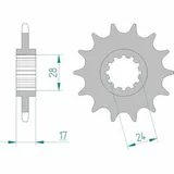 AFAM Standard Stahlritzel vorne 20516 - 520 für Honda CB600FHORNET, CBR600F 20516-16
