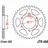 JT SPROCKETS Standard Stahlritzel hinten 468 - 428 für Kawasaki AR125, ELIMINATOR125