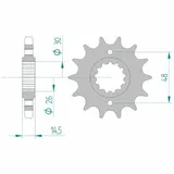 AFAM Steel Standard Front Sprocket 20602 - 530 for Honda CB1000F, CB1100, CB1100X-11 20602-16