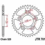 JT SPROCKETS Steel Standard Rear Sprocket 701 - 520 for Cagiva MITO125, N1125, PLANET125 Aprilia PEGASO125, RS125, TUAREG125 JTR701.42