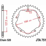 JT SPROCKETS Ultraleichtes Stahlritzel hinten 751 - 520 für Ducati 1000MONSTER, 748, 800MONSTER