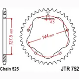 JT SPROCKETS Aluminiumritzel hinten 752 - 525 für Ducati 1000MONSTER, 1000MULTISTRADA, 1100HYPERMOTARD