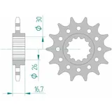 AFAM Standard Stahlritzel vorne 20608 - 520 für Honda CB900FHORNET, CBR1000RR, CBR900RR 20608-16