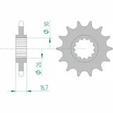 AFAM Standard Stahlritzel vorne 20612 - 525 für Honda CB600FHORNET, CB650F, CB650R