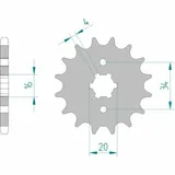 AFAM Standard Stahlritzel vorne 21200 - 428 für Yamaha, Beta, Rieju 21200-15