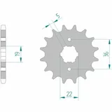 AFAM Standard Stahlritzel vorne 21305 - 428 für Yamaha TW125, TW200 21305-15