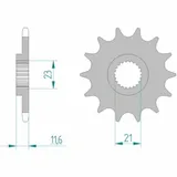 AFAM Standard Stahlritzel vorne 21307 - 520 für Yamaha TT-R250