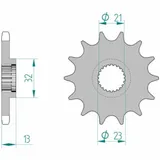 AFAM Standard Stahlritzel vorne 21311 - 428 für Yamaha XG250TRICKER, YBR250