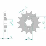 AFAM Standard Stahlritzel vorne 21501 - 530 für Yamaha FZ600, XJ550, XJ600N
