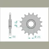 AFAM Standard Stahlritzel vorne 21512 - 520 für Yamaha XJ6, XJ6N, XJ6SDIVERSION