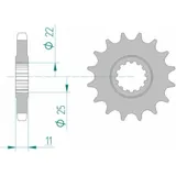 AFAM Standard Stahlritzel vorne 21602 - 530 für Yamaha FZ750, FZ6600, FZ6600S2