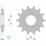 AFAM Steel Standard Front Sprocket 21607 - 525 for Yamaha FZ8N, FZ8S, MT-07 21607-16