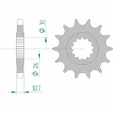 AFAM Steel Standard Front Sprocket 21801 - 530 for Yamaha FJ1100, FJ1200, FZ1N 21801-17