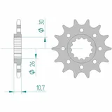 AFAM Steel Racing Front Sprocket 21804 - 520 for Yamaha YZF-R1 21804-15