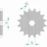 AFAM Standard Stahlritzel vorne 22102 - 428 für Suzuki DS80, GT80, TS80