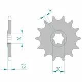 AFAM Standard Stahlritzel vorne 22104 - 520 für Kawasaki KFX80