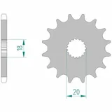 AFAM Steel Standard Front Sprocket 22200 - 428 for Mash BLACKSEVEN, CAFERACER, DIRTTRACK Suzuki DR125, GN125, GS125 22200-14