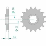 AFAM Steel Standard Front Sprocket 22201 - 428 for Suzuki DF125, DR125, DR-Z125 Kawasaki KLX125