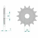 AFAM Standard Stahlritzel vorne 22202 - 520 für Suzuki PE175, RM125